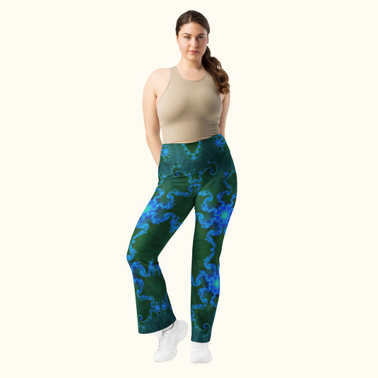 Blue Vortex Flare Leggings