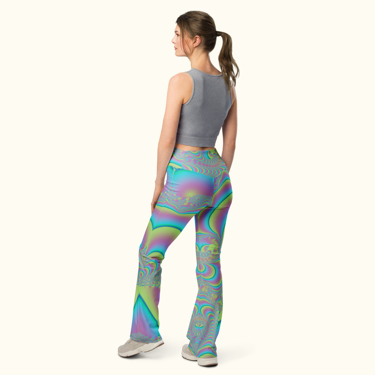 Fractal Fusion Pastel Flare Leggings